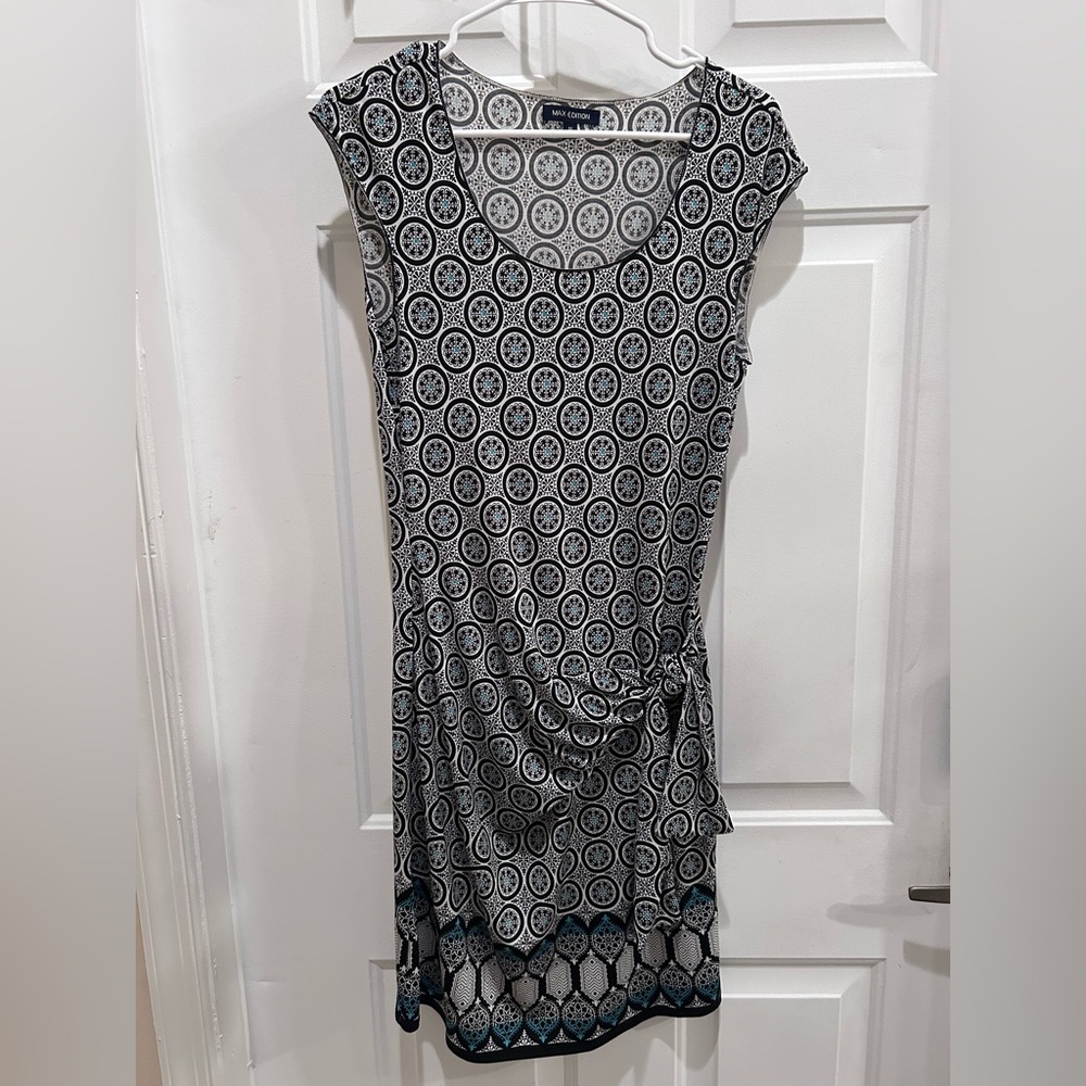 Max Edition Black and White Geometric Dress
